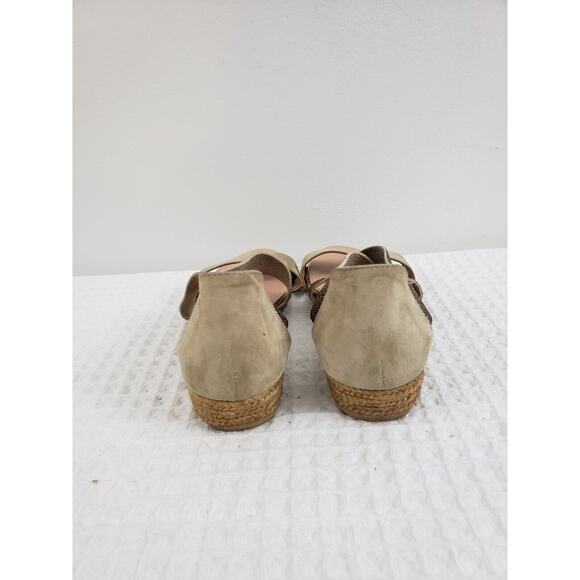 (J5) GAIMO HANDMADE WEDGE WOMENS SANDALS SIZE 40 SUEDE LEATHER MADE IN SPAIN - Picture 4 of 7